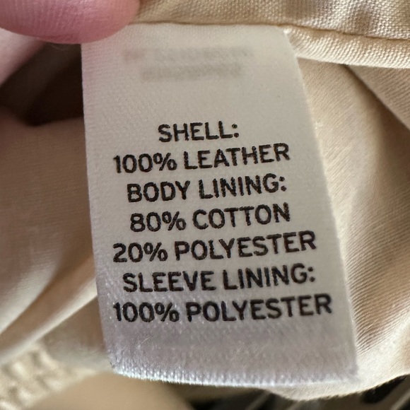 Hinge Lambskin Leather Ruffle Collar Designed in Seattle Jacket Ecru Cream - Picture 12 of 14